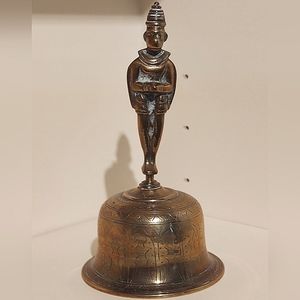 Vintage Brass Indian Temple Bell Hanuman Hand Bell  | Ghanta